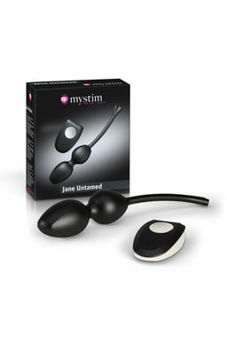 Вагинальные шарики Mystim Jane Untamed Geisha Balls vibe, с вибрацией, силикон, черные  фото 3