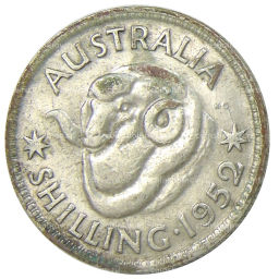 Монета 1 шиллинг 1952 года Австралия