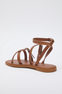 Trendyol Shoes Taba Capraz Bantl? Bilekten Baglamal? Kad?n Sandalet TAKSS25SD00051 - Trendyolmilla фото 6