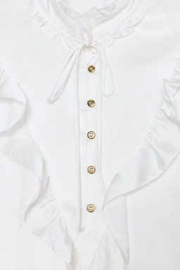 JACQUARD SATIN BLOUSE - Zara фото 9