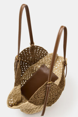 BOLSO SHOPPER CUERPO TRENZADO / Beige claro - Zara фото 5