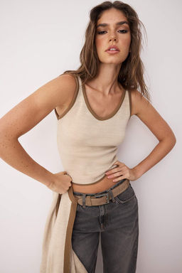 TRENDYOLMILLA Siyah Renk Bloklu Triko Bluz- H?rka Tak?m TWOAW25HI00058 фото 3