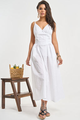 Сарафан летний кружевной на подкладке белый