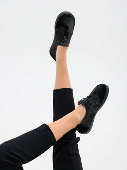 Босоногие туфли 188.natabl.Черный джангл+черная замша