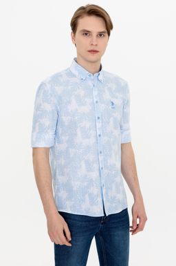 U. S. Polo Assn Мужская синяя рубашка с длинным рукавом - U.s. polo assn фото 3