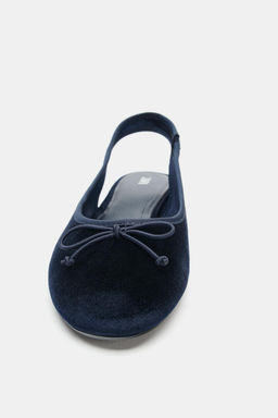 VELVET-EFFECT SLINGBACK BALLET FLATS - Zara фото 6
