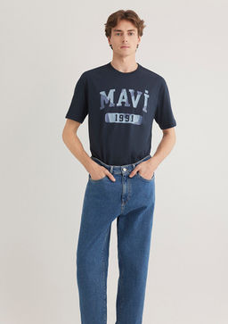 Mavi 1991 Bask?l? Lacivert Tisort