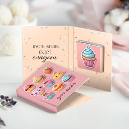 Мини-открытка "Для тебя (пирожные)"