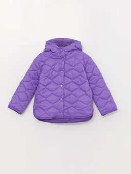 Kap??onlu Kapitone Desenli K?z ?ocuk Mont