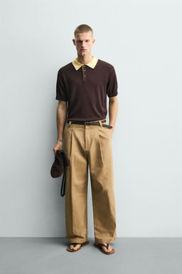 POLO PUNTO RELAXED FIT CONTRASTE / Marr?n