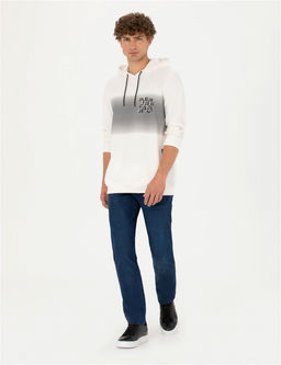 Ekru Regular Fit Kap__onlu Sweatshirt - Pierre cardin фото 4