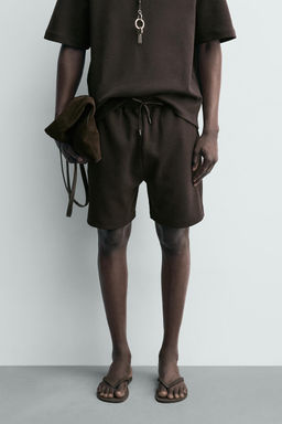 BERMUDA JOGGER RELAXED FIT INTERLOCK / Marr?n oscuro - Zara фото 10