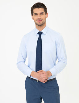 A__k Mavi Regular Fit Uzun Kollu Klasik G_mlek