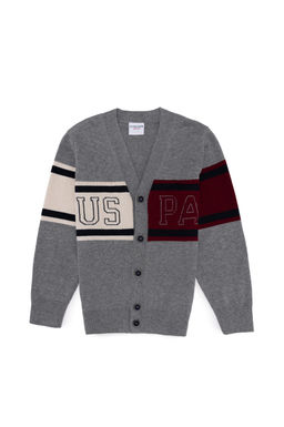 Серый кардиган из меланжевого трикотажа для мальчика - U.s. polo assn фото 2