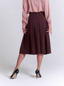 Расклешенная юбка со складками из костюмной ткани в составе ШЕРСТЬ
