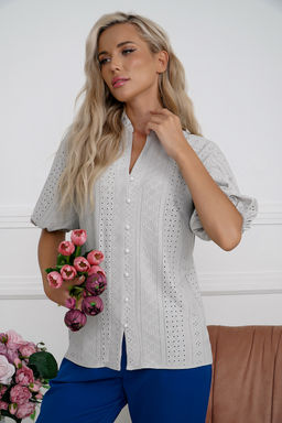 Рубашка Open Style 6875 серый