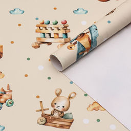 Цена за 10 шт. Бумага упаковочная глянцевая «Детские игрушки», 100×70 см