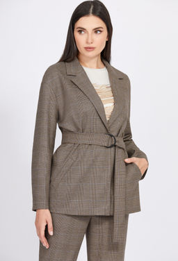 Жакет Bazalini 4922 коричневый клетка