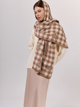 в СОСТАВЕ ШЕРСТЬ и КАШЕМИР Большой, мягкий, теплый однотонный двусторонний палантин. - Tantino фото 8