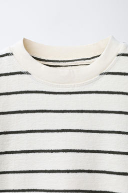STRIPED T-SHIRT WITH LABEL - Zara фото 3