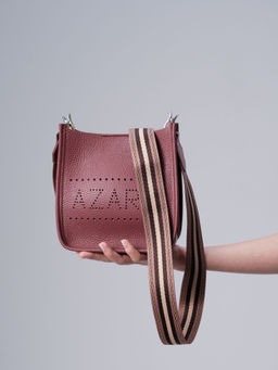 Сумка кожаная на плечо Azaro 30996 красная луна