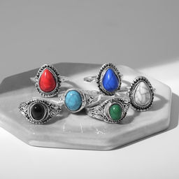 Цена за 100 шт. Кольцо Натурель Артемида, размер МИКС, цвет МИКС