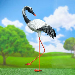 Садовая фигура из полистоуна «Журавль с загнутой шеей», 51×16×27 см