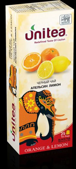 UNITEA. Orange & Lemon черный карт.пачка, 25 пак.