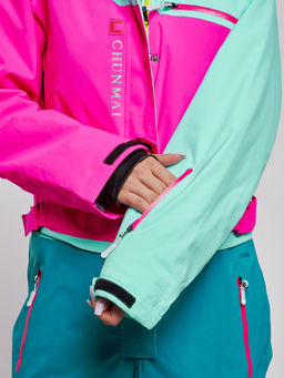 Горнолыжный комбинезон женский зимний бирюзового цвета 2327Br