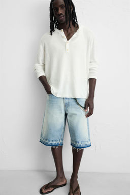 BAGGY FIT DENIM BERMUDA SHORTS - Zara фото 5