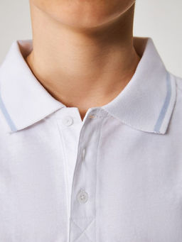 20140830006, Сорочка-поло верхняя детская для мальчиков Sukor белый - Acoola фото 3