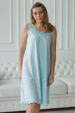 Ночная сорочка из кулирки Василиса голубой - Амадэль фото 10
