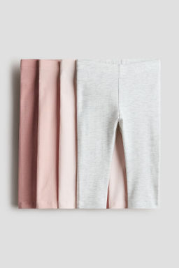 Pack de 4 leggings en punto de algod?n