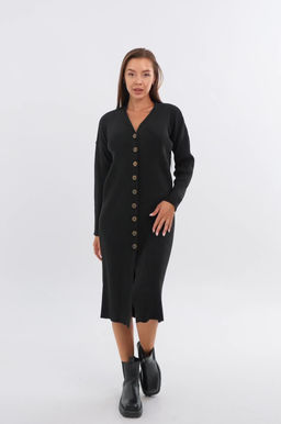 Женское вязаное платье в рубчик оверсайз Happyfox