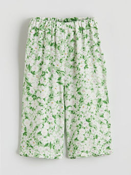 Beli Lastikli ?i?ekli K?z ?ocuk Pantolon