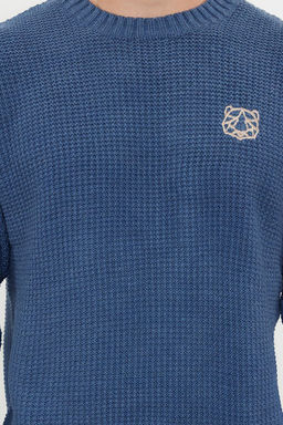 Indigo Oversize Bisiklet Yaka Dokulu Kazak TMNAW24KZ00032