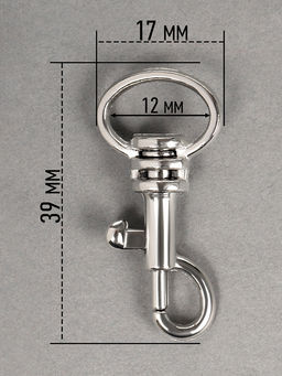 Карабин металл TBY-AX09.2-12 39х17мм (внутр. 12мм) цв. никель уп. 10шт