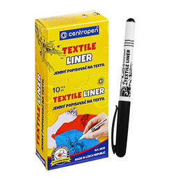 Цена за 10 шт. Маркер для ткани Centropen 2639, узел 0.7 мм, линия 0.6-0.8 мм, чёрный