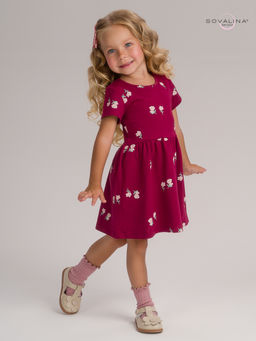 Платье Лето лютики бордо