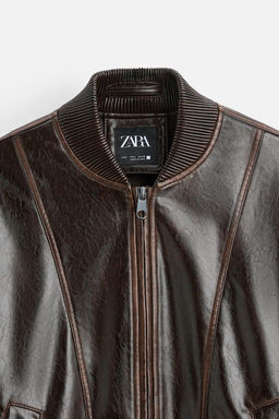 FAUX LEATHER BOMBER JACKET - Zara фото 8