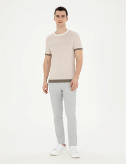 Gri Slim Fit Kanvas Pantolon