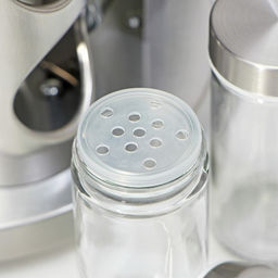 Набор для специй на подставке «Профи», 19×20 см, 12 шт., стекло, серебристый