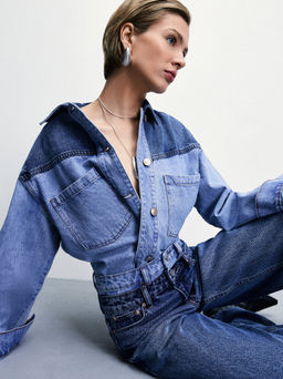 Джинсовая рубашка-пэчворк / Zarina