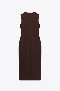 BELTED CREPE MIDI DRESS - Zara фото 16