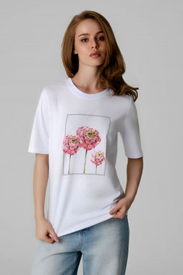 Арт. 31161 Футболка женская  44-50 (4 шт) Цвет:белый