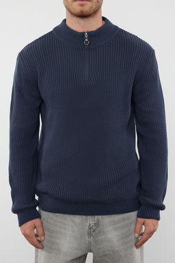 TRENDYOL MAN Indigo Casual Regular Yar?m Bal?kc? Yaka Duz Triko Kazak TMNAW22KZ1908 - Trendyolmilla фото 56