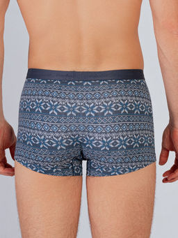 Трусы боксеры с принтом синие из хлопка (Арт. 4037MUF) - Indefini фото 5