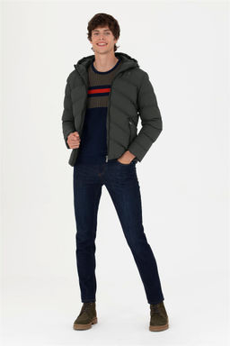 Мужская кожаная куртка цвета хаки Неожиданная скидка в корзине - U.s. polo assn фото 11