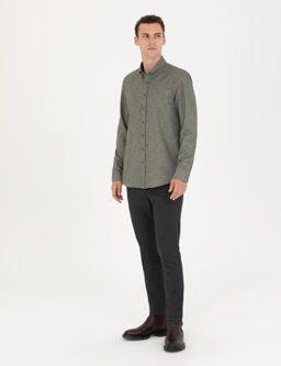 Рубашка Pierre Cardin Slim Fit с длинным рукавом зеленая