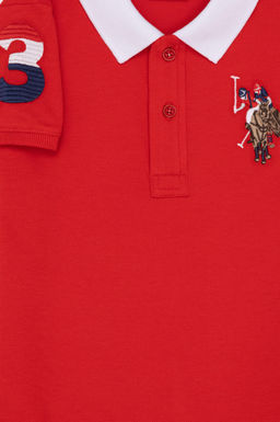 Красная футболка с воротником-поло для мальчиков - U.s. polo assn фото 12